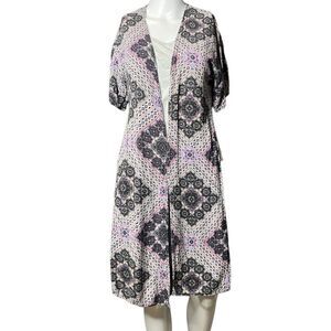 Charlotte Russe Bohemian Open Front Kimono Purple XS